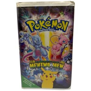 Pokemon The‎ First Movie Mewtwo vs Mew VHS Tape Kids Anime 1999